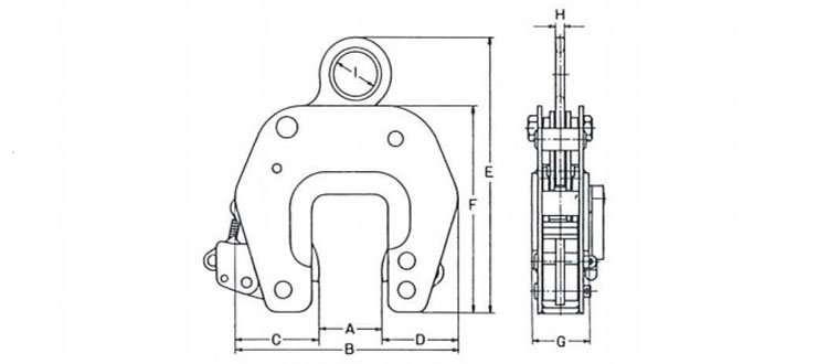 鷹牌EC型混凝土用無(wú)傷夾具尺寸圖