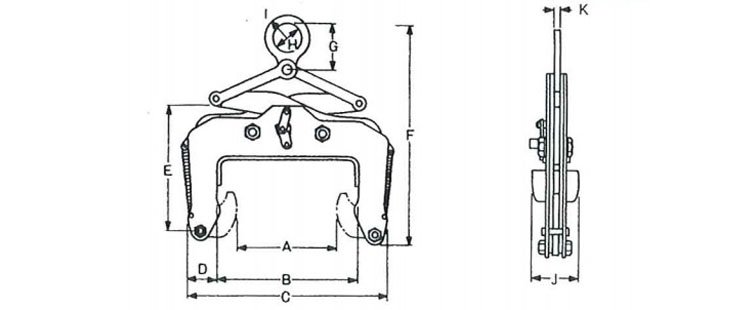 鷹牌CCV型立柱用吊具尺寸圖 鷹牌CCV型立柱用吊具尺寸圖