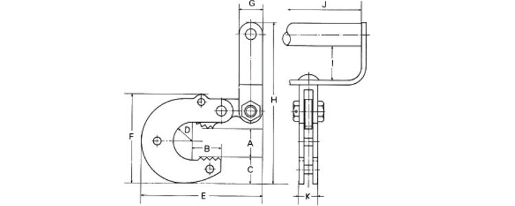 HHC手提式鋼板夾鉗尺寸圖 HHC手提式鋼板夾鉗尺寸圖