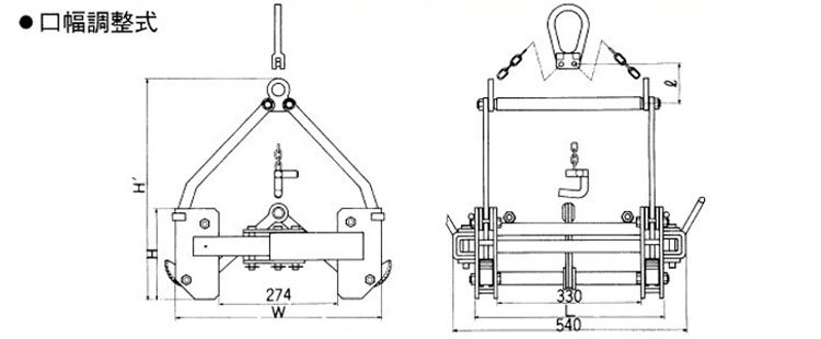 三木CU-SE型U字溝用吊夾具尺寸圖 三木CU-SE型U字溝用吊夾具尺寸圖