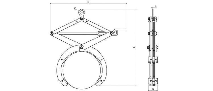 PB HC鋼管吊具尺寸圖