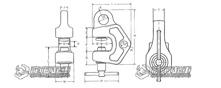SBB型螺旋鋼板鉗示意圖