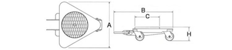 DAIKI萬向搬運小坦克RL-2.5型,DAIKI萬向搬運小坦克尺寸圖